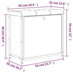 Vidaxl Klop za čevlje s preklopnim predalom siva sonoma 62x32x56 cm