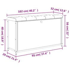 Vidaxl Klop za čevlje s preklopnim predalom črna 102x32x56 cm