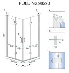 REA zložljiva tuš kabina Fold N2