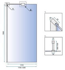 REA Stena za prho Aero N 120 Transparent