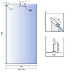 REA Stena za prho Aero N 100 Transparent
