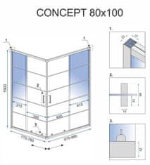 Concept Black 80x100 tuš kabina