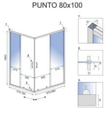 REA Tuš kabina Punto 80x100
