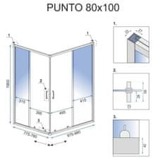 REA Tuš kabina Punto 80x100