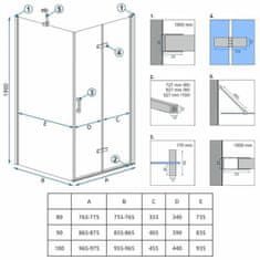 REA Tuš kabina Molier Chrom 90x90