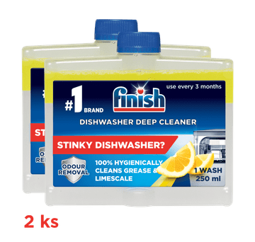 Finish Lemon Sparkle Čistilo za pomivalni stroj, 2 x 250 mL