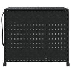 Vidaxl Košara za perilo s kolesi črna 66x35x60 cm ratan