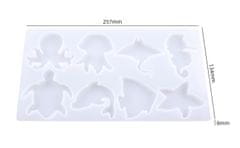 Artline Epoxy Resin Silikonski kalup - Ocean Animals, 25,7x13,4x0,8 cm