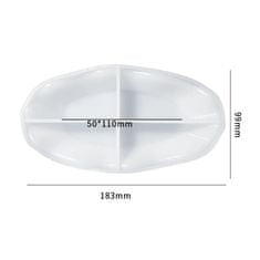 Artline Epoxy Resin Silikonski kalup - plošča z valovitim robom, ovalna, 18,3x9,9x0,3 cm