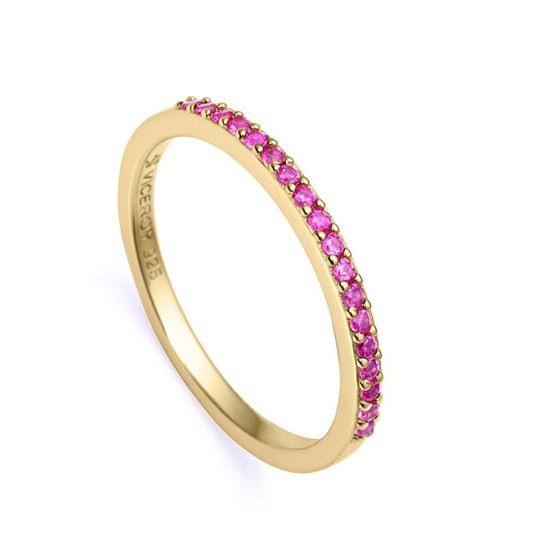 Viceroy Eleganten pozlačen prstan z roza cirkoni Trend 9118A012