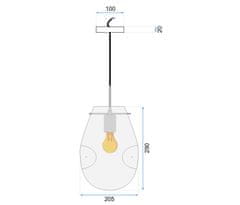 Toolight Stropna viseča steklena svetilka APP328-1CP Amber