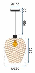 Toolight STROPNA VISEČA SVETILKA BOHO NARAVNA APP885-1CP