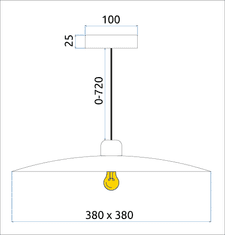 Toolight Stropna svetilka APP1289-1CP Black