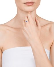 Viceroy Očarljiv srebrn prstan z modrim cirkonom Clasica 9115A01 (Obseg 53 mm)