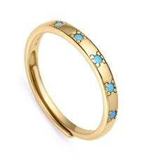 Viceroy Eleganten pozlačen prstan z modrimi cirkoni Trend 9119A01 (Obseg 53 mm)