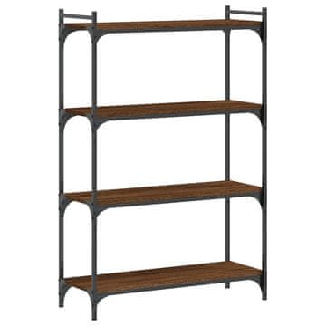 Vidaxl Knjižna omara 4-nadstropna rjavi hrast 80x30x120 cm inž. les