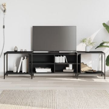 Vidaxl vidaXL TV omarica črna 203x37x50 cm material na osnovi lesa