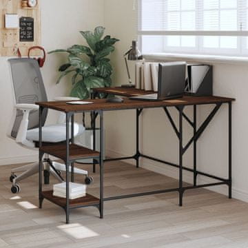 Vidaxl vidaXL Pisalna miza, rjav hrast, 139x139x75 cm, material na osnovi lesa