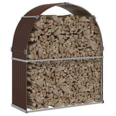 Vidaxl Nosilec za polena rjav 120x45x140 cm pocinkano jeklo