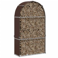 Vidaxl Nosilec za polena rjav 120x45x210 cm pocinkano jeklo