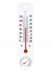 shumee Notranji termometer s higrometrom, bel, 25 cm