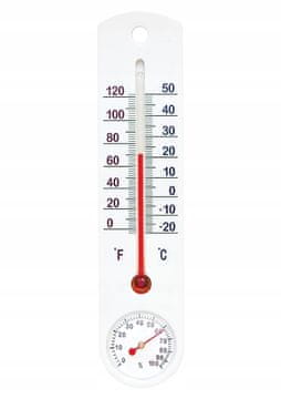 shumee Notranji termometer s higrometrom, bel, 25 cm