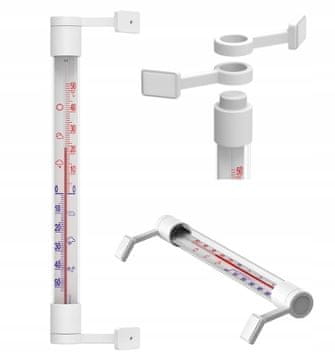 shumee Samolepilni zunanji termometer, bel, 22 cm