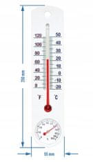 shumee Notranji termometer s higrometrom, bel, 25 cm