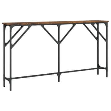 Vidaxl Konzolna mizica dimljen hrast 140x23x75 cm inženirski les