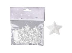 Zvezde z bleščicami 50 kosov 20 mm bele
