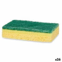 BigBuy Komplet čistil za čiščenje zeleno rumenih celuloznih abrazivnih vlaken (10,5 X 6,7 X 2,5 cm) (26 enot)