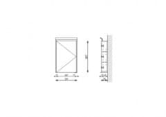 TBoss Toaletna omarica z ogledalom CUT 55 cm hrast