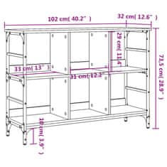Vidaxl Komoda dimljeni hrast 102x32x73,5 cm inženirski les