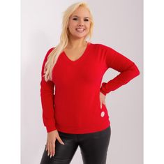 RELEVANCE Ženske bluze z dolgimi rokavi plus velikost rdeča RV-BZ-9259.97_405406 Univerzalni