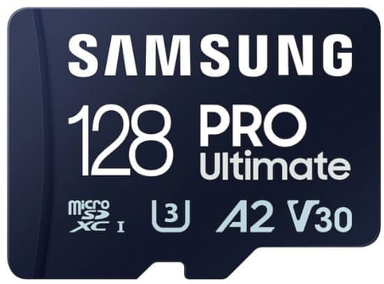 Samsung PRO Ultimate spominska kartica, micro SDXC, 128 GB, U3, V30, A2, UHS-I, z SD adapterjem
