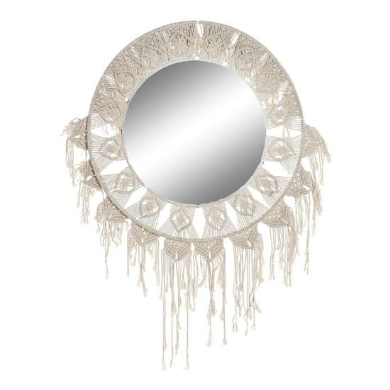DKD Home Decor Stensko ogledalo DKD Home Decor ES-171097 75 x 2 x 75 cm Les Bela makrame Boho