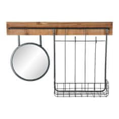 DKD Home Decor Stensko ogledalo DKD Home Decor Črno kovinsko ogledalo z jelko (80 x 15 x 20 cm)