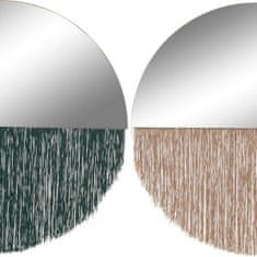 BigBuy Stensko ogledalo DKD Home Decor Zeleno zlato leseno ogledalo z obrobami 50 x 0,5 x 50 cm (2 enoti)