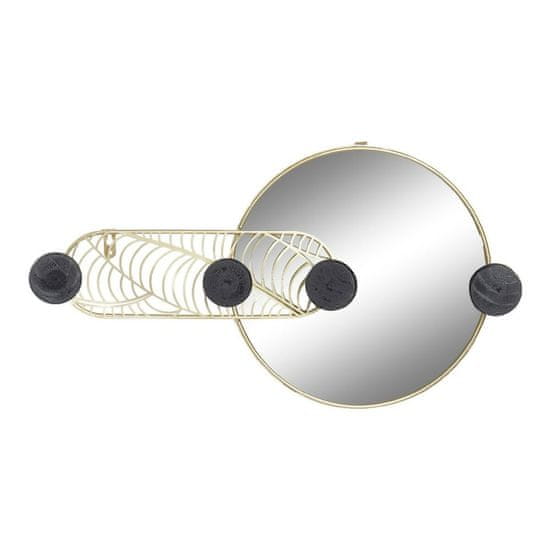 DKD Home Decor Stensko ogledalo DKD Home Decor Black Golden Crystal Iron 44 x 7 x 25 cm