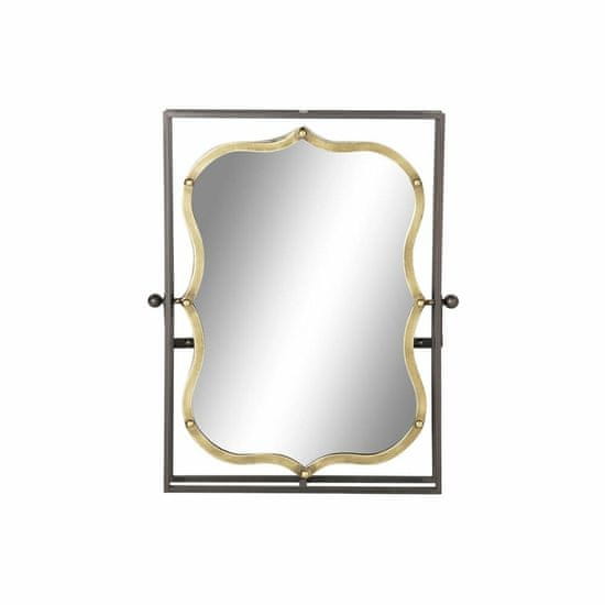 DKD Home Decor Stensko ogledalo DKD Home Decor Black Metal Golden (51,5 x 12 x 65 cm)