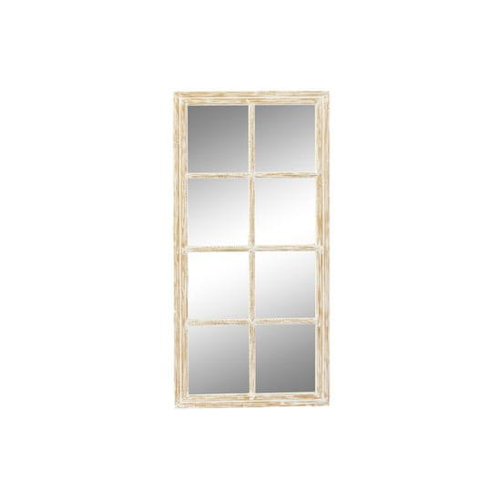 DKD Home Decor Stensko ogledalo DKD Home Decor White Crystal Mango wood Romantic Aged finish Okno 57,5 x 2,5 x 119 cm