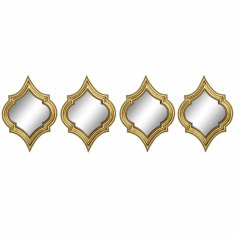 DKD Home Decor Stensko ogledalo DKD Home Decor 20 x 2,2 x 28 cm Kristalno zlata smola