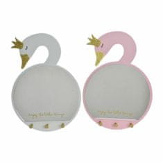 DKD Home Decor Stensko ogledalo DKD Home Decor Bela svetlo roza Les Otroško 43 x 4 x 30 cm (2 enoti)