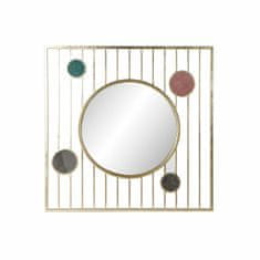 DKD Home Decor Stensko ogledalo DKD Home Decor Crystal Pink Golden Metal Circles (100 x 3 x 100 cm)