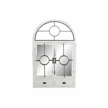 DKD Home Decor Stensko ogledalo DKD Home Decor Zrcalo Črna kovina Les Okna Bela (56 x 3 x 92 cm)
