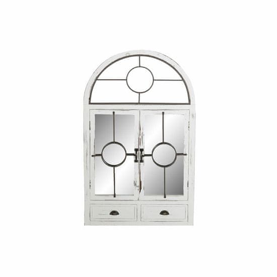 DKD Home Decor Stensko ogledalo DKD Home Decor Zrcalo Črna kovina Les Okna Bela (56 x 3 x 92 cm)
