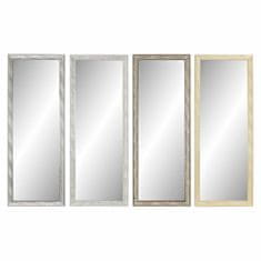 DKD Home Decor Stensko ogledalo DKD Home Decor 36 x 2 x 95,5 cm Kristal Naravna siva rjava bela polistiren Tropski list rastline (4 kosi)