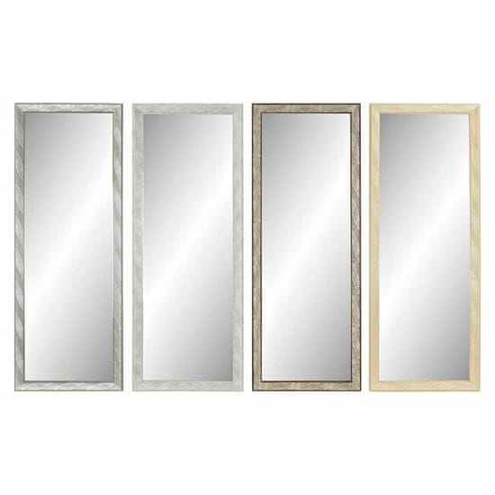 DKD Home Decor Stensko ogledalo DKD Home Decor 36 x 2 x 95,5 cm Kristal Naravna siva rjava bela polistiren Tropski list rastline (4 kosi)