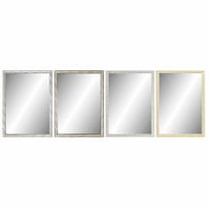 DKD Home Decor Stensko ogledalo DKD Home Decor 56 x 2 x 76 cm Kristal Naravna siva rjava Temno siv polistiren Tropski list rastline (4 kosi)