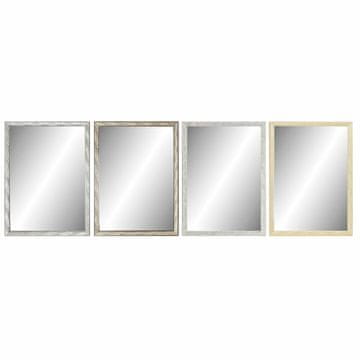 DKD Home Decor Stensko ogledalo DKD Home Decor 56 x 2 x 76 cm Kristal Naravna siva rjava Temno siv polistiren Tropski list rastline (4 kosi)
